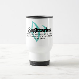 Taza De Viaje Sagittarius Zodiac Rótulo Traits Chica Jefe