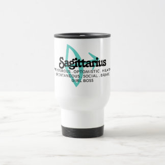 Taza De Viaje Sagittarius Zodiac Rótulo Traits Chica Jefe
