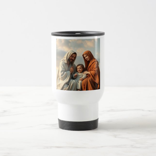 Taza De Viaje Sagrada Familia Jesús María y Joseph White Travel  (Centro)