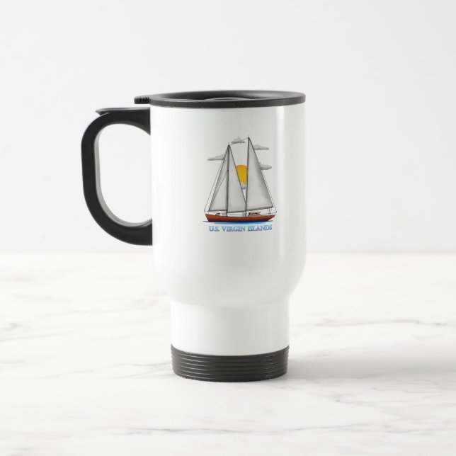 Taza De Viaje Sailo Náutico Costero de las Islas Vírgenes de Est (Izquierda)