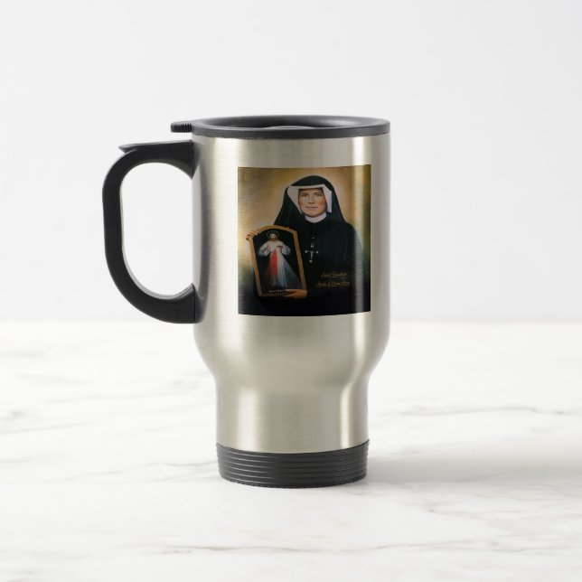 Taza De Viaje Saint Faustina, divina misericordia (Izquierda)