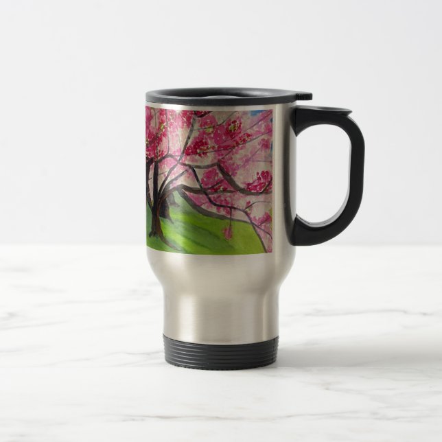 Taza De Viaje Sakura Arte japonés de florecimiento de cerezo (Derecha)