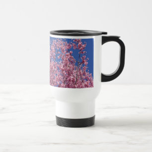 Taza De Viaje Sakura Flor de Cerezo en el Azul