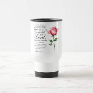 Taza De Viaje Salmo 121:1-3 levantaré mis ojos Rosa único