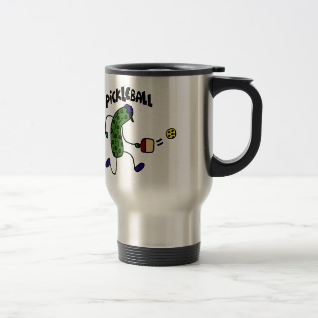 Taza De Viaje Salmuera divertida que juega Pickleball (Derecha)