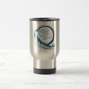 Taza De Viaje Salto de esquí de bruja bajo luna llena