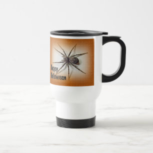 Taza De Viaje Saludos de Halloween - Dolomedes tenebrosus Spider