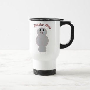 Taza De Viaje Sálvame Manatí Triste Dibujo Animado Conservación