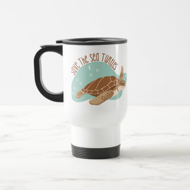 Taza De Viaje Salvar tortugas marinas (Izquierda)