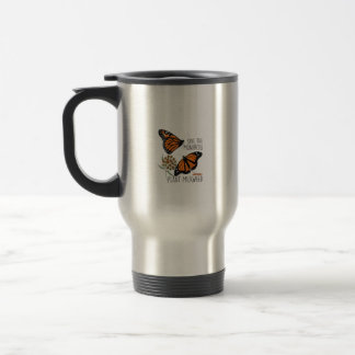 Taza De Viaje Salven A Los Monarcas Flor De Mariposa Graciosa