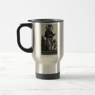Taza De Viaje San Patricio Apóstol de Irlanda Arte Monocromo