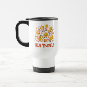 Taza de viaje Sana a Ti Mismo Diseño de Cristal Ce