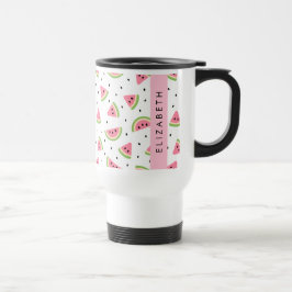 Taza De Viaje sandías rosas, semillas de sandía, tu nombre