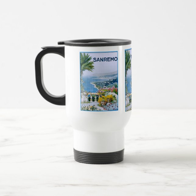 Taza De Viaje Sanremo, Italia White Travel/Commuter Mug (Izquierda)