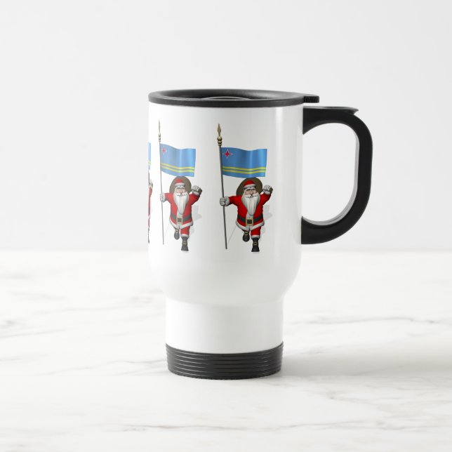 Taza De Viaje Santa Claus Con El Firme De Aruba (Derecha)