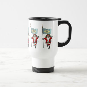 Taza De Viaje Santa Claus Con El Firme De Delaware