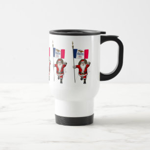 Taza De Viaje Santa Claus Con El Firme De Iowa
