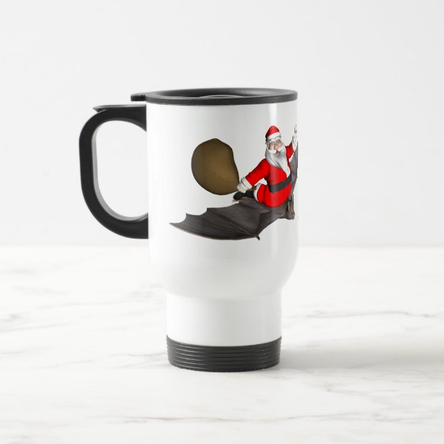 Taza De Viaje Santa Claus Sobre El Bate Volador (Izquierda)