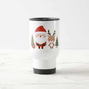 Taza De Viaje Santa de Navidad y Reno Lindo