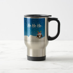 Taza De Viaje Santa de Reno Búho
