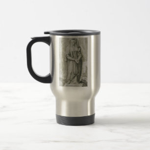 Taza De Viaje Santa Hildegarda de Bingen Arte Místico Medieval