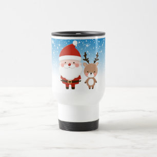 Taza De Viaje Santa y reno Navidades