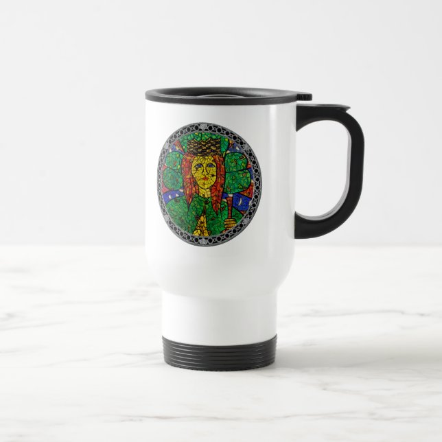 Taza De Viaje Santo patrón de St Dymphna de la depresión y de la (Derecha)