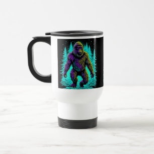 Taza De Viaje Sasquatch Gran pie en Verde azulado y negro