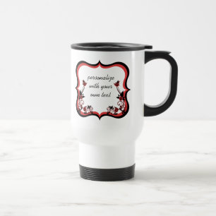 Taza De Viaje Sassy Floral Frame Mug, Rojo