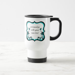 Taza De Viaje Sassy Floral Frame Mug, Turquesa
