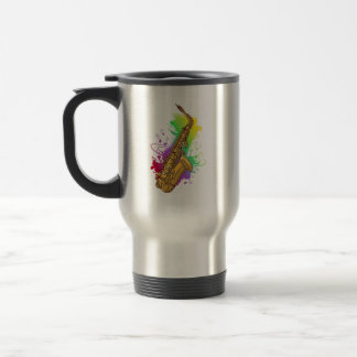 Taza De Viaje Saxophonist Music Notes Saxophone