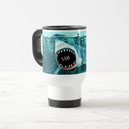 Taza De Viaje Scary Shark con nombres personalizados mugs