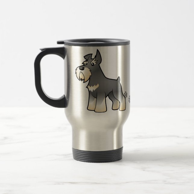 Taza De Viaje Schnauzer del dibujo animado (Izquierda)