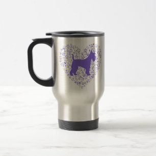 Taza De Viaje Schnauzer Silhouette Heart Paws Print - Dog Lover