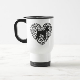 Taza De Viaje Schnauzer Silhouette Heart Paws Print - Dog Lover