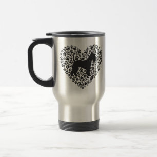 Taza De Viaje Schnauzer Silhouette Heart Paws Print - Dog Lover