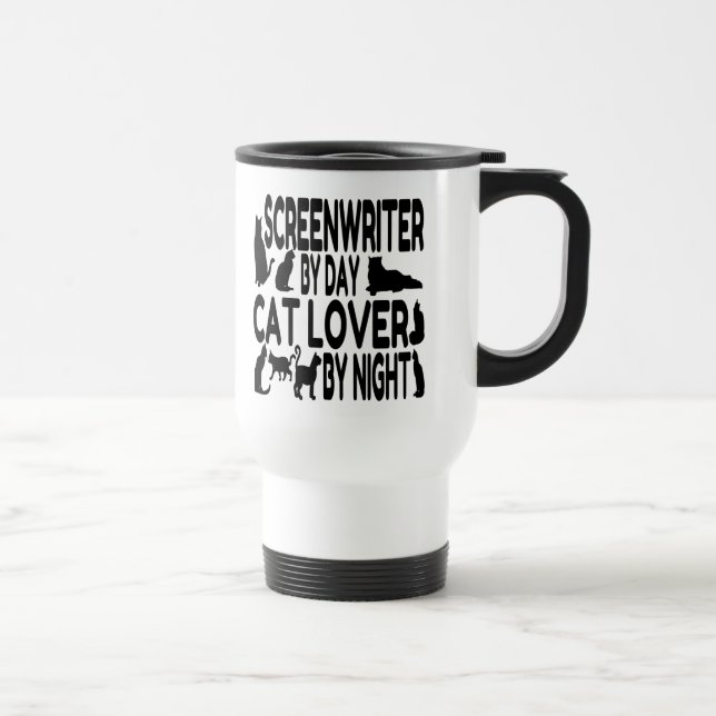 Taza De Viaje Screenwriter Cat Lover (Derecha)