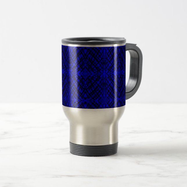 Taza De Viaje Scribe simple | Tejido Espejo | Azul | (Anverso derecho)