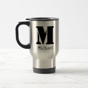 Taza De Viaje Script Nombre personalizado Monograma Mug de viaje