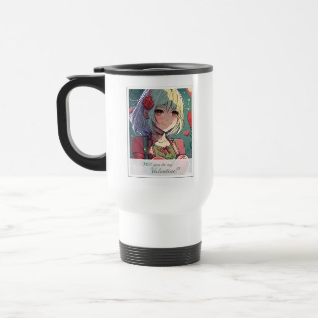 Taza De Viaje Sé mi San Valentín al estilo manga 33420 (Izquierda)