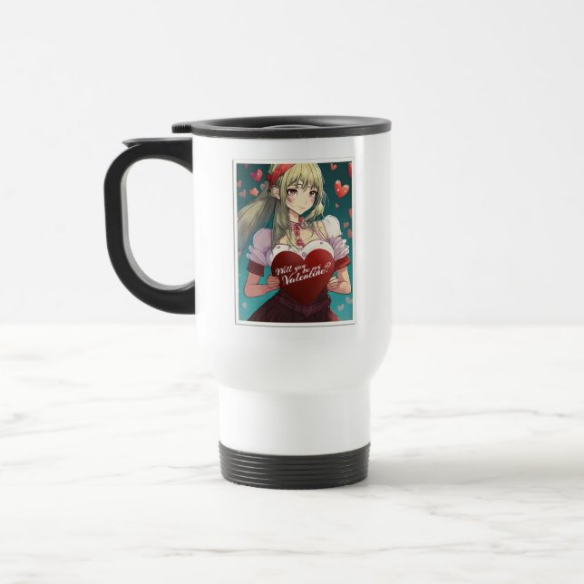 Taza De Viaje Sé mi San Valentín al estilo manga 33893 (Izquierda)