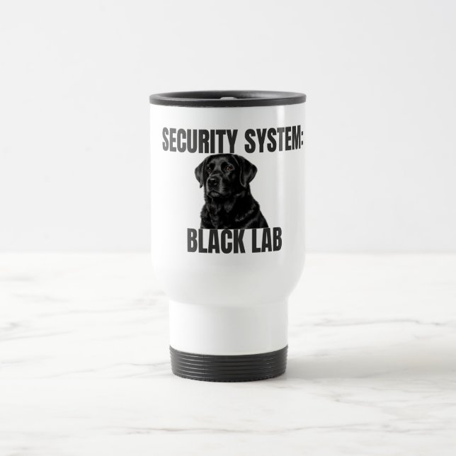Taza De Viaje Security System Black Lab Travel Mug (Centro)