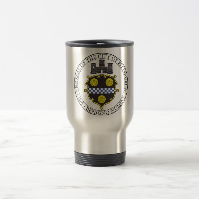 Taza De Viaje Sello de la ciudad de Pittsburgh (Centro)