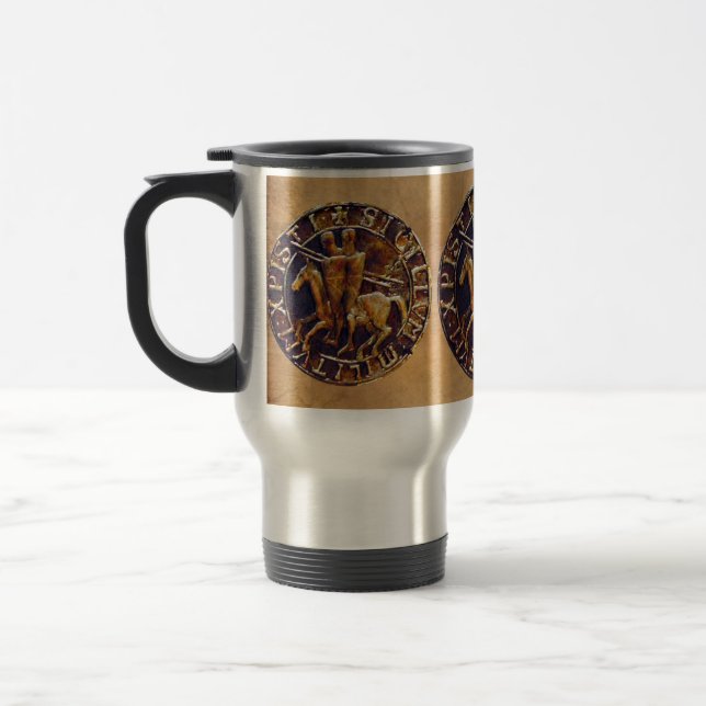 Taza De Viaje Sello medieval de los Caballeros Templarios (Izquierda)