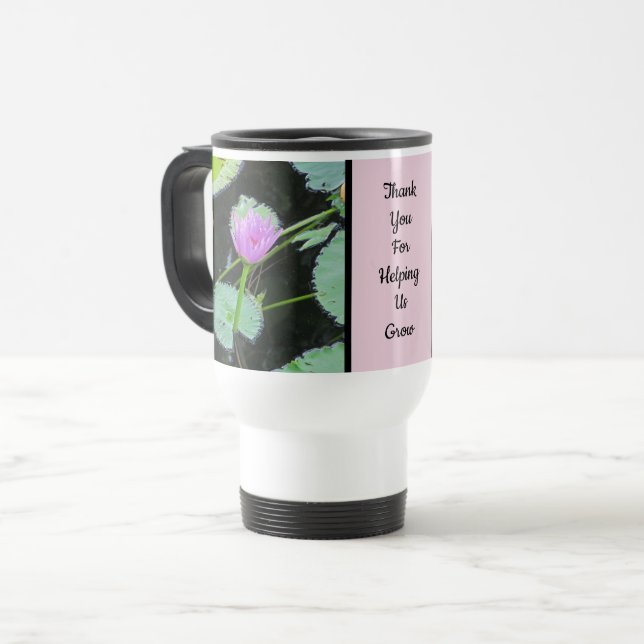 Taza De Viaje Semana de Apreciación del Profesor Flor Rosa Lirio (Anverso izquierdo)