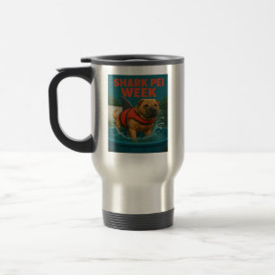 Taza De Viaje Semana del Tiburón Pei: Terror en el patio trasero