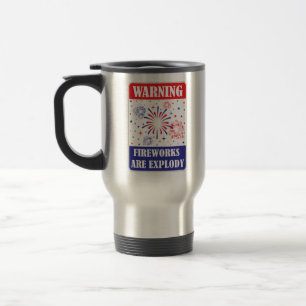 Taza De Viaje Señal de advertencia de fuegos artificiales
