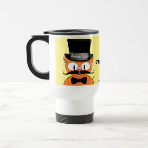 Taza de viaje Señor Gato Bigote Gato con Sombrero
