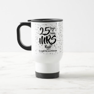 Taza De Viaje Señora Justa Diversión 25º Aniversario de Bodas de