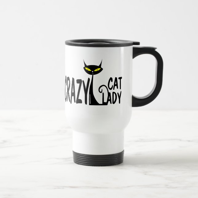 Taza De Viaje Señora loca del gato (Derecha)